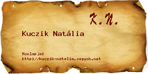 Kuczik Natália névjegykártya